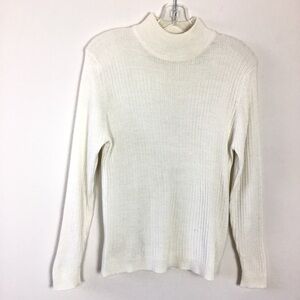 Karen Scott Cable Knit Sweater Cream Size M